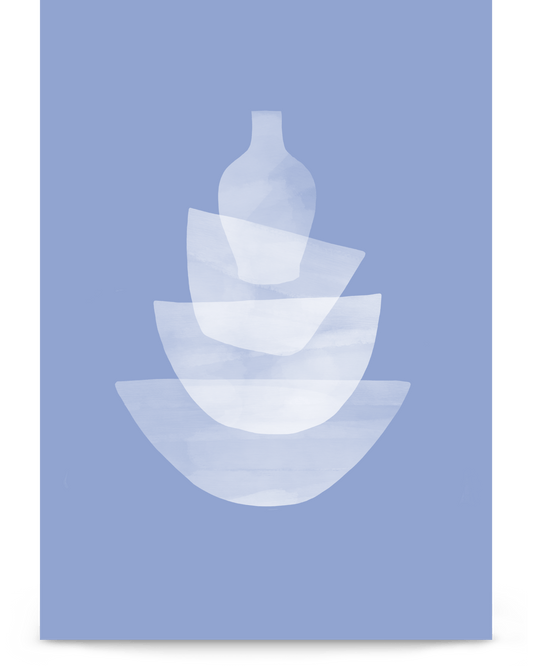 'Ceramic - Blue' 21×30 cm Fine Art Print with No Frame - Spilt Art by Melbourne Artist Eryn Levey