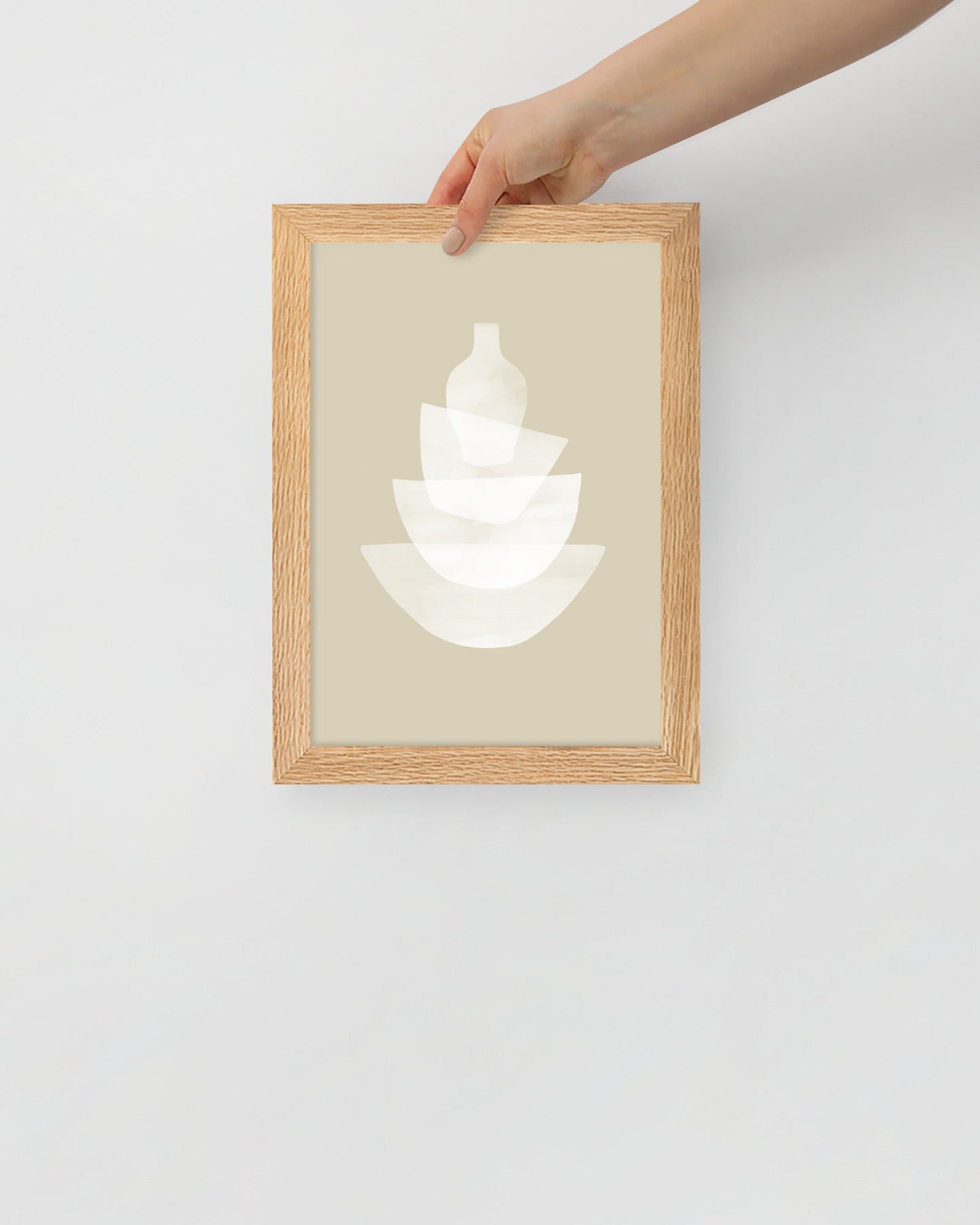 'Ceramic - Bone' 21×30 cm Fine Art Print with Oak Frame - Spilt Art by Melbourne Artist Eryn Levey