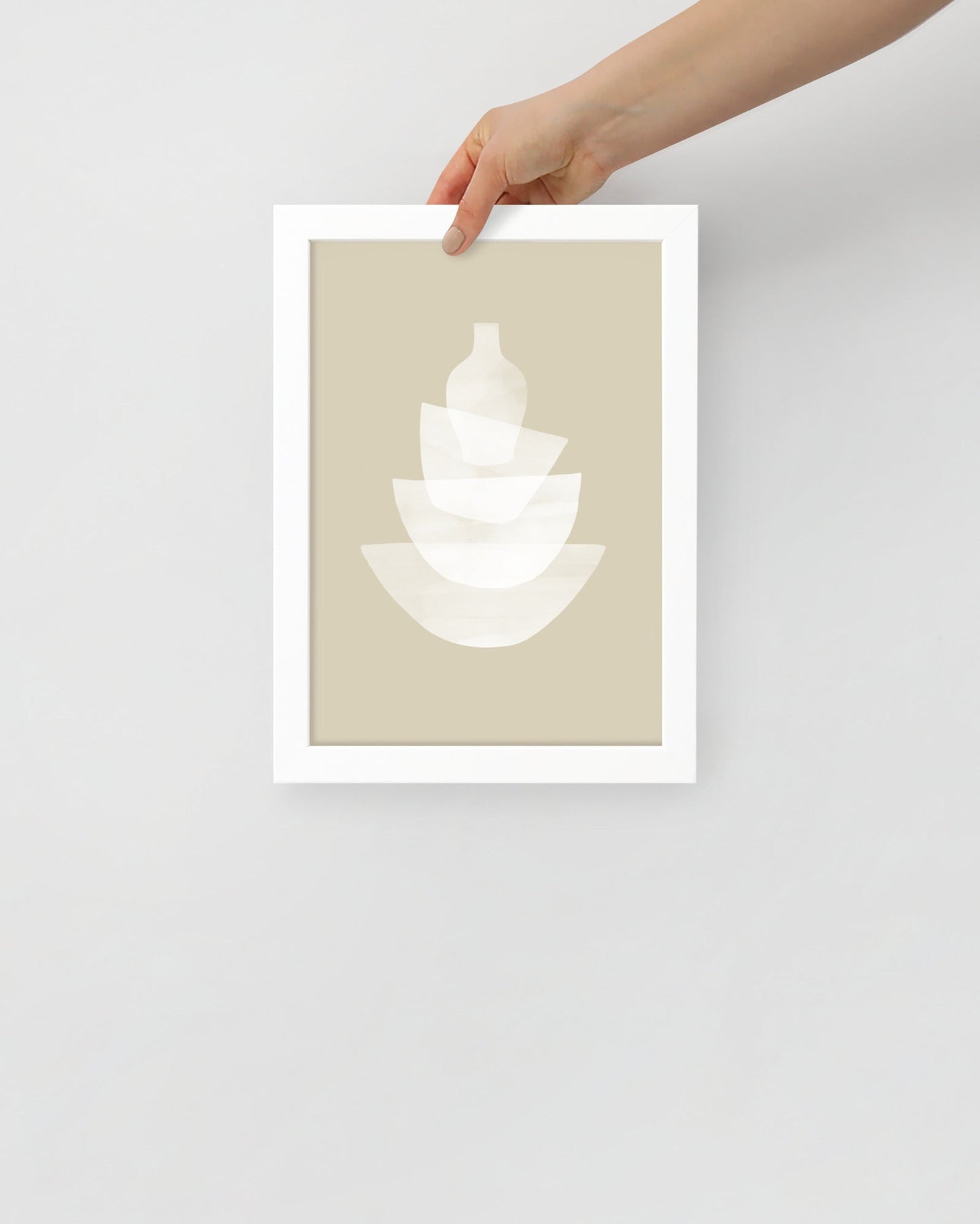 'Ceramic - Bone' 21×30 cm Fine Art Print with White Frame - Spilt Art by Melbourne Artist Eryn Levey