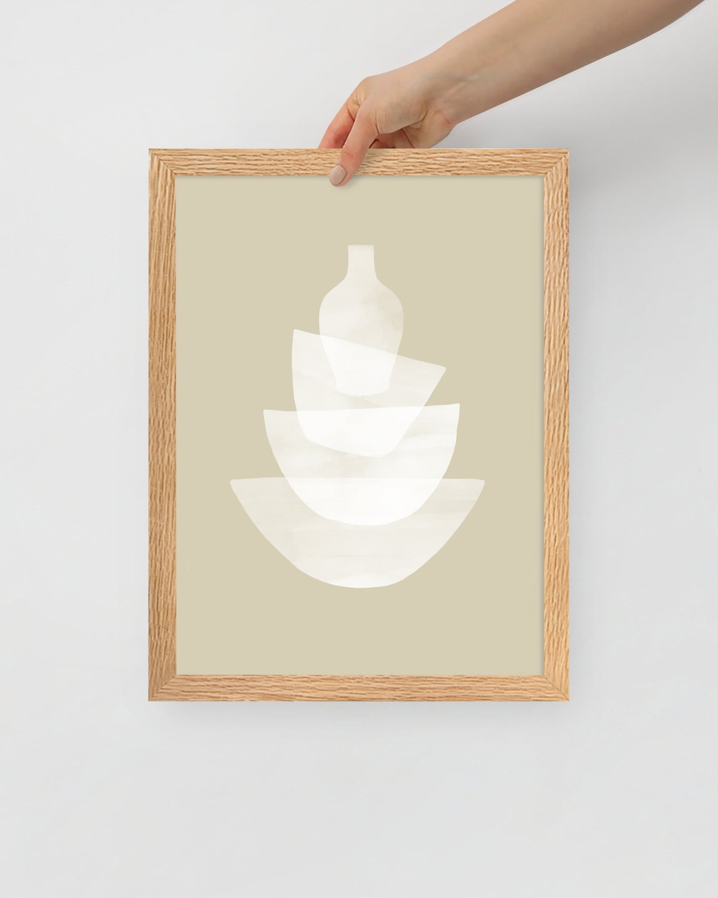 'Ceramic - Bone' 30×40 cm Fine Art Print with Oak Frame - Spilt Art by Melbourne Artist Eryn Levey