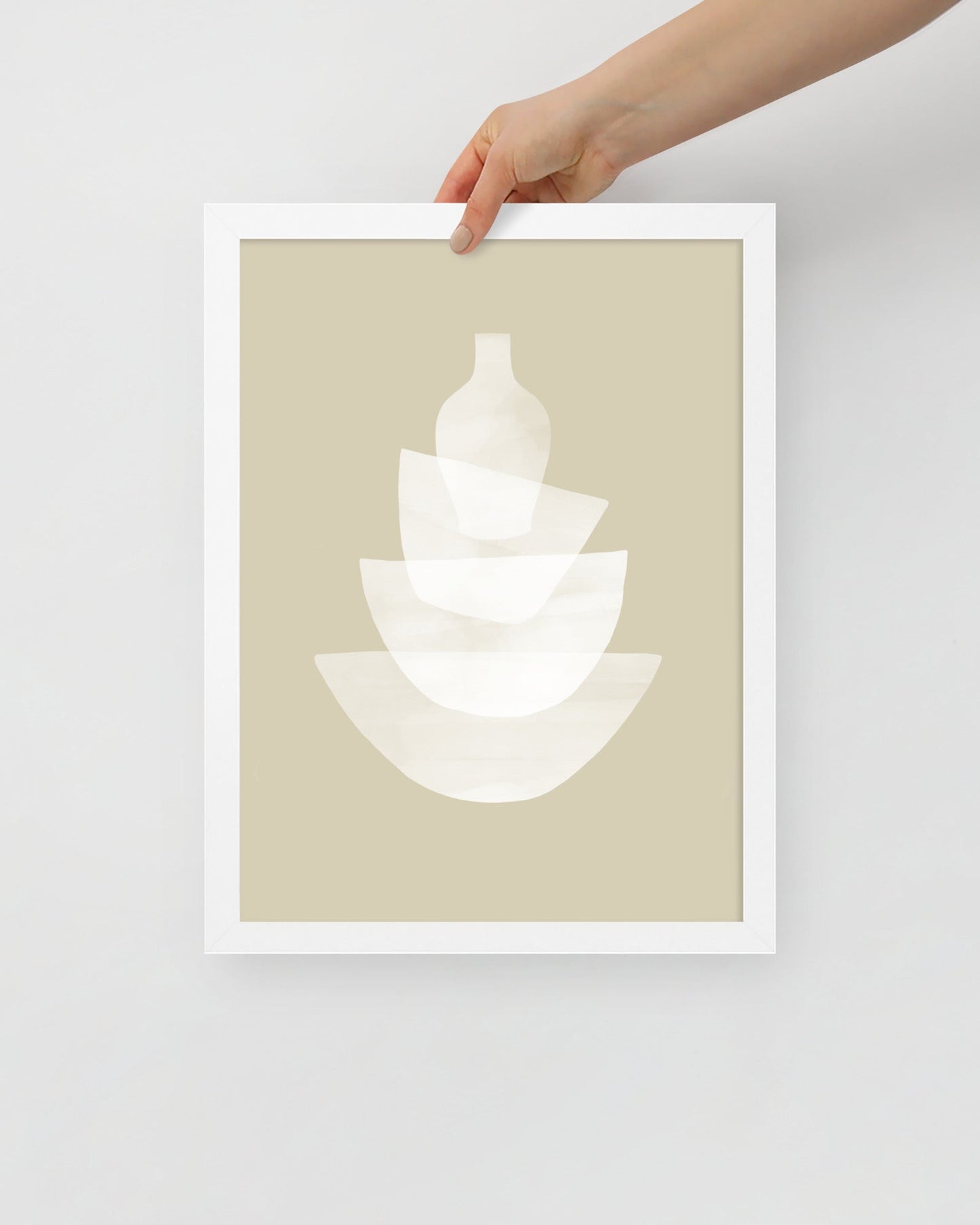 'Ceramic - Bone' 30×40 cm Fine Art Print with White Frame - Spilt Art by Melbourne Artist Eryn Levey