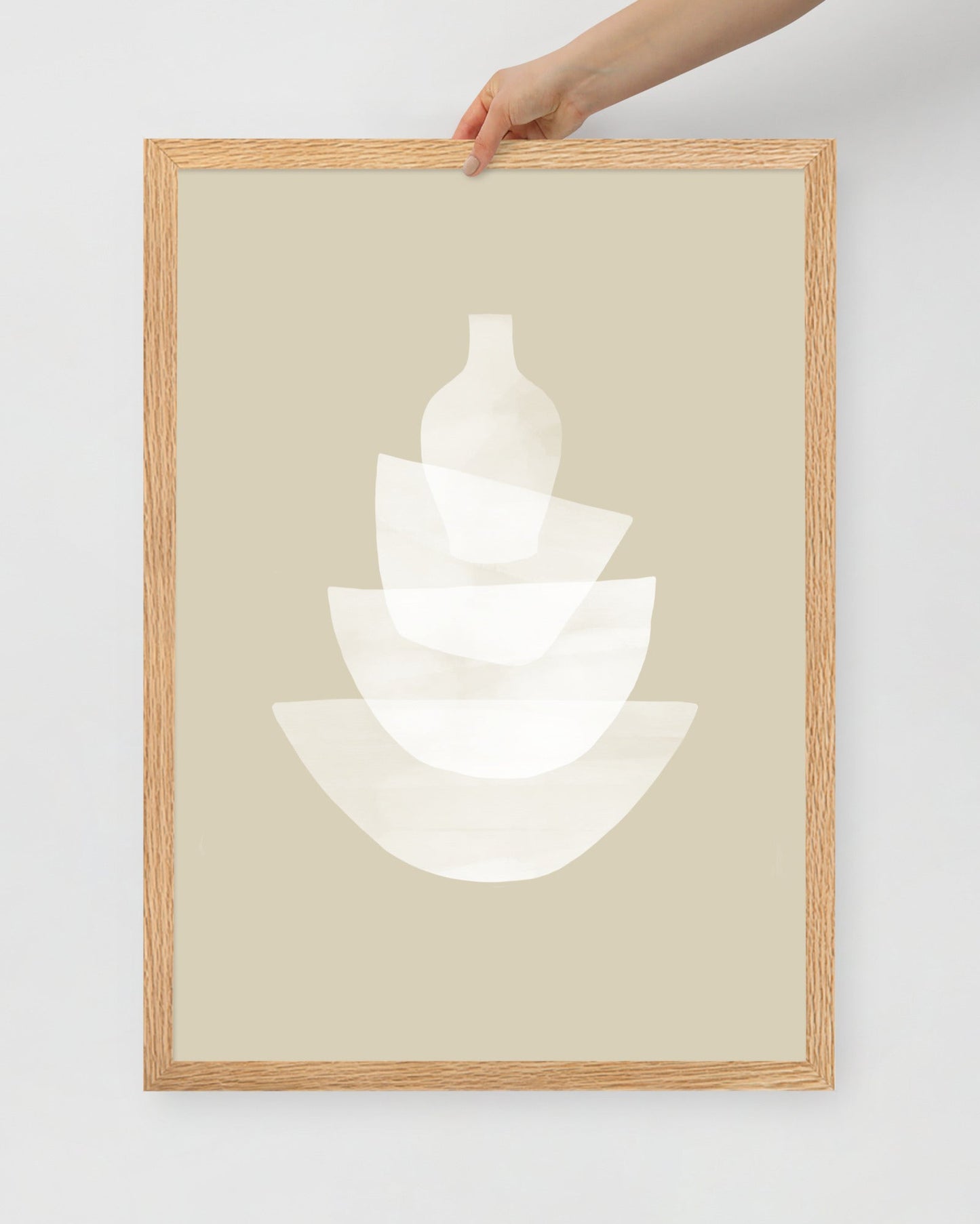 'Ceramic - Bone' 50×70 cm Fine Art Print with Oak Frame - Spilt Art by Melbourne Artist Eryn Levey