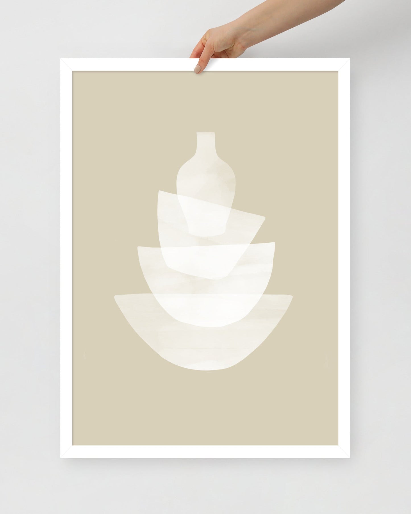 'Ceramic - Bone' 50×70 cm Fine Art Print with White Frame - Spilt Art by Melbourne Artist Eryn Levey