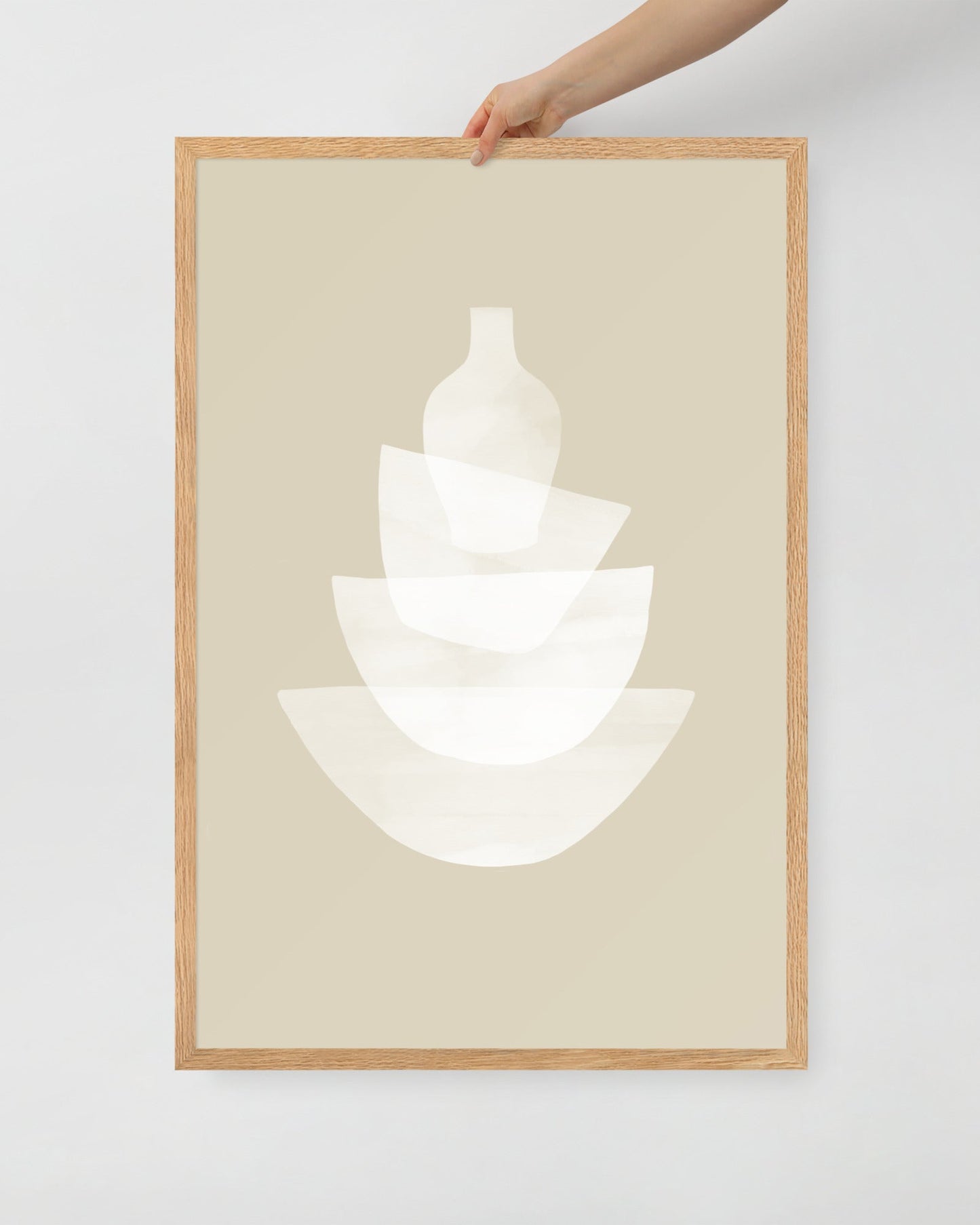 'Ceramic - Bone' 61×91 cm Fine Art Print with Oak Frame - Spilt Art by Melbourne Artist Eryn Levey