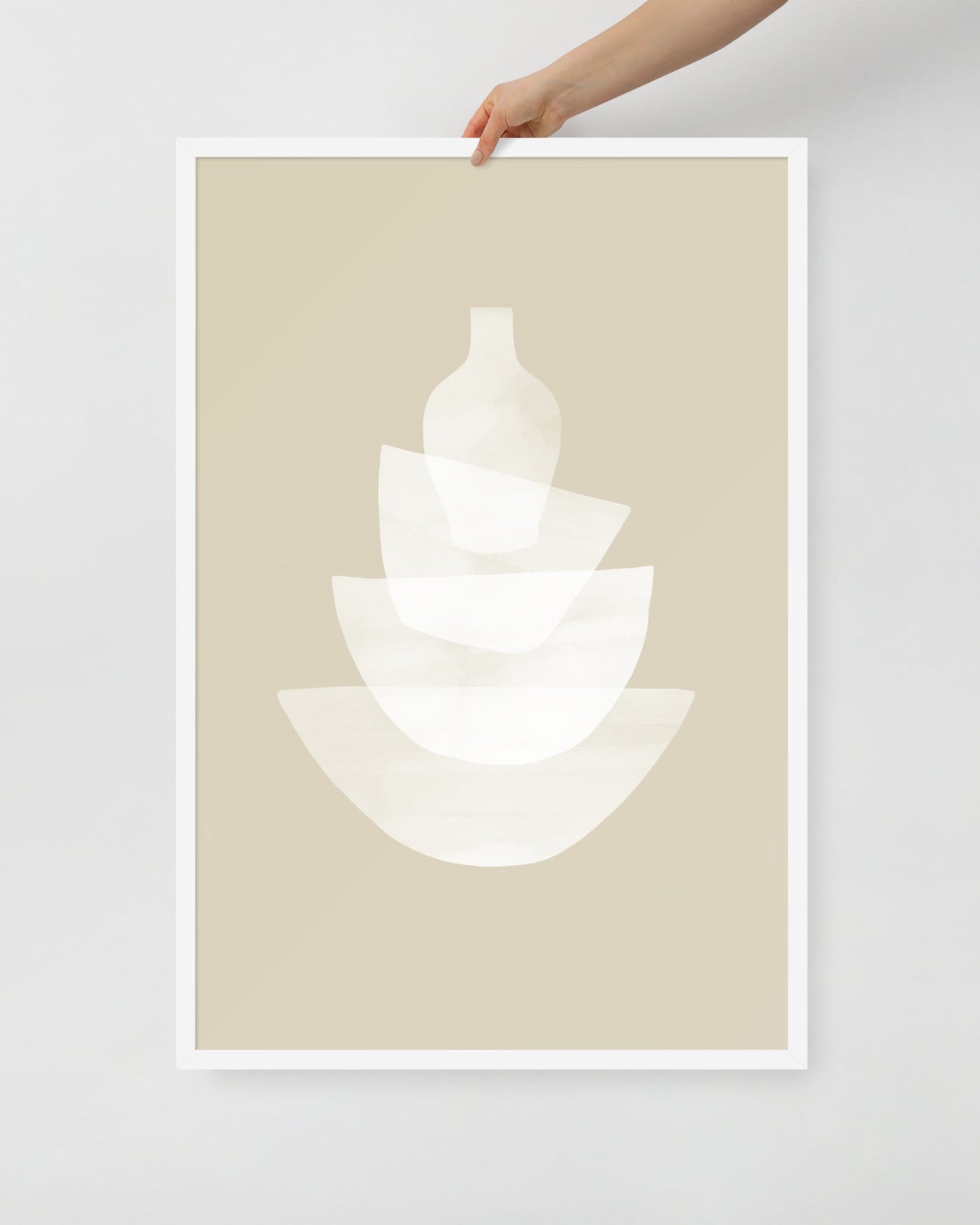 'Ceramic - Bone' 61×91 cm Fine Art Print with White Frame - Spilt Art by Melbourne Artist Eryn Levey