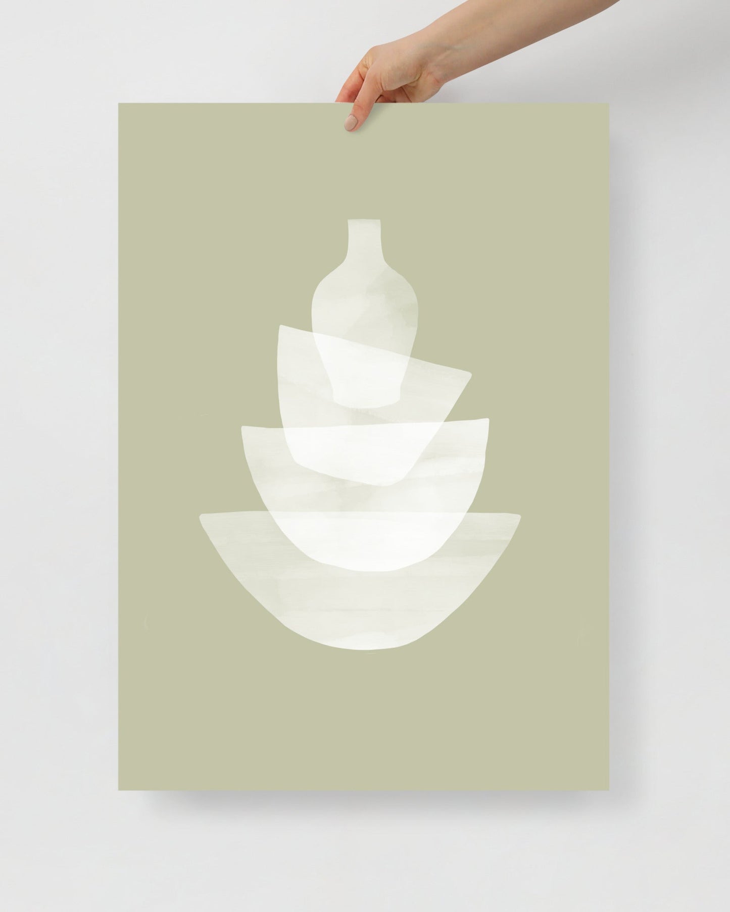 'Ceramic - Green' 50×70 cm Fine Art Print with No Frame - Spilt Art by Melbourne Artist Eryn Levey