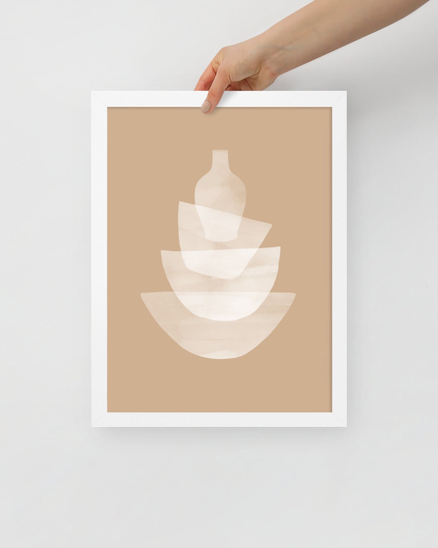 'Ceramic - Tan' 30×40 cm Fine Art Print with White Frame - Spilt Art by Melbourne Artist Eryn Levey