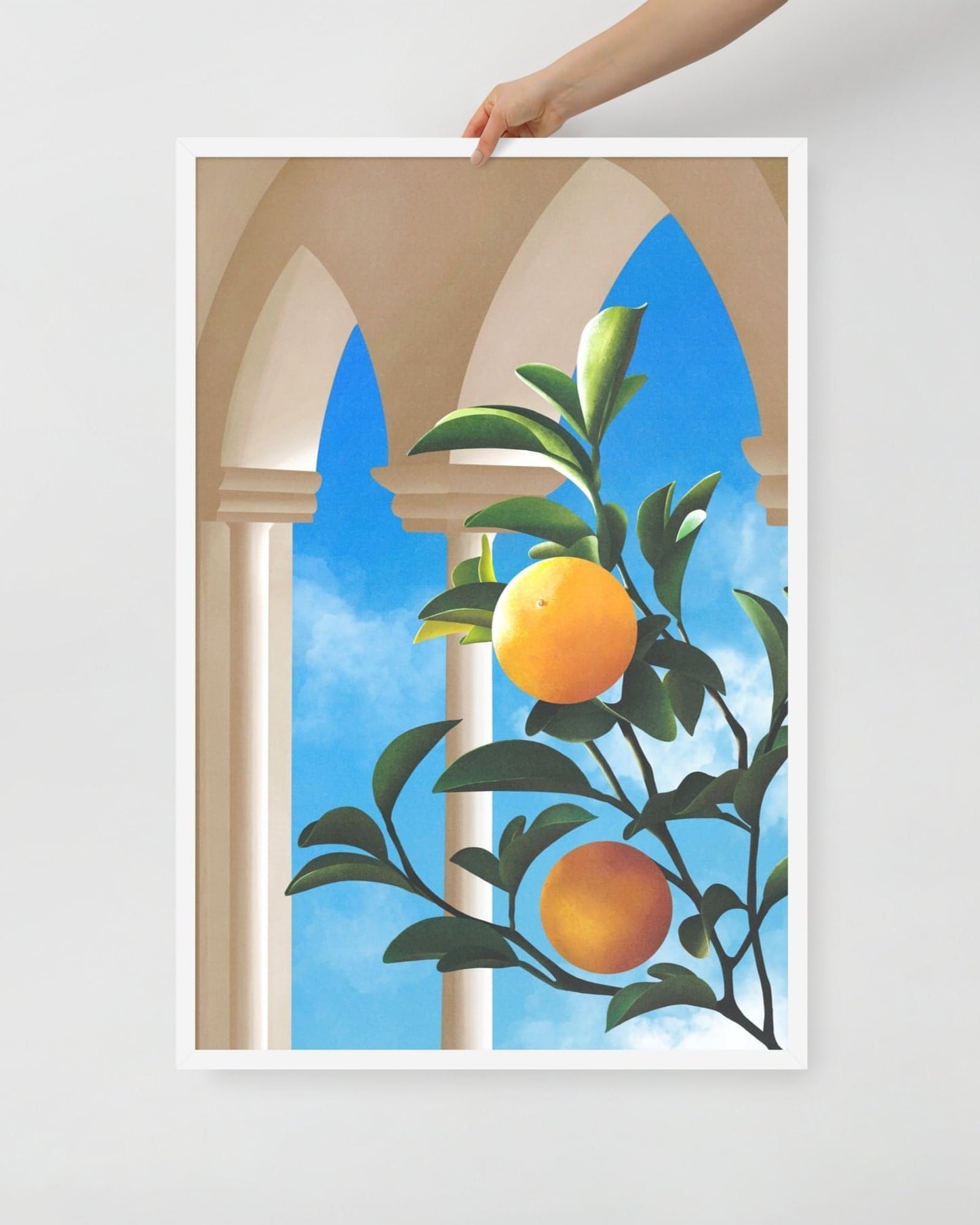 'Citrus Dreams' 61×91 cm Fine Art Print with White Frame - Spilt Art by Melbourne Artist Eryn Levey