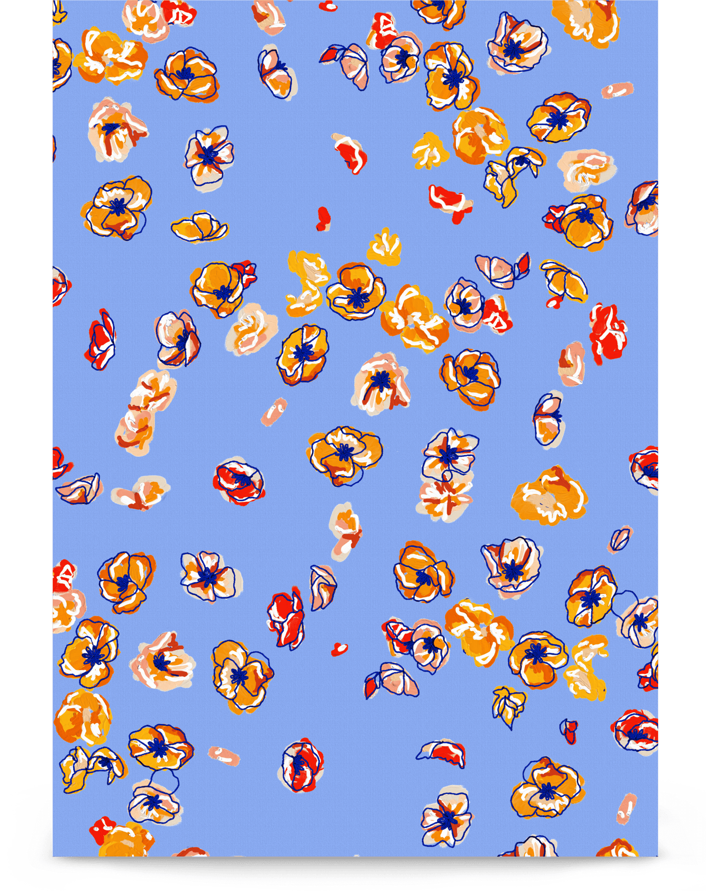 'Falling Flowers' 21×30 cm Fine Art Print with No Frame - Spilt Art by Melbourne Artist Eryn Levey