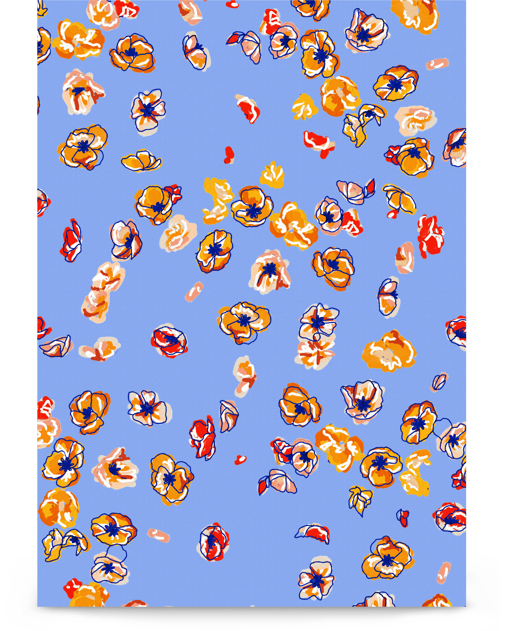 'Falling Flowers' 21×30 cm Fine Art Print with No Frame - Spilt Art by Melbourne Artist Eryn Levey
