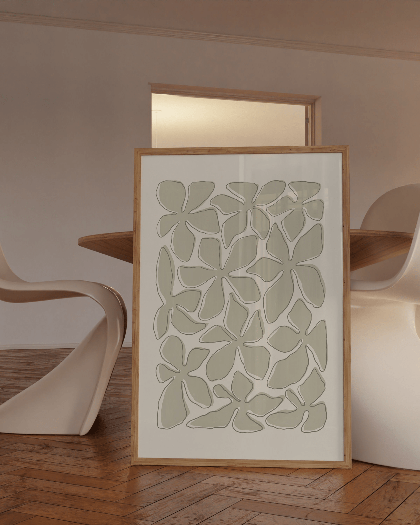 'Flower Dance - Green' 21×30 cm Fine Art Print with No Frame - Spilt Art by Melbourne Artist Eryn Levey