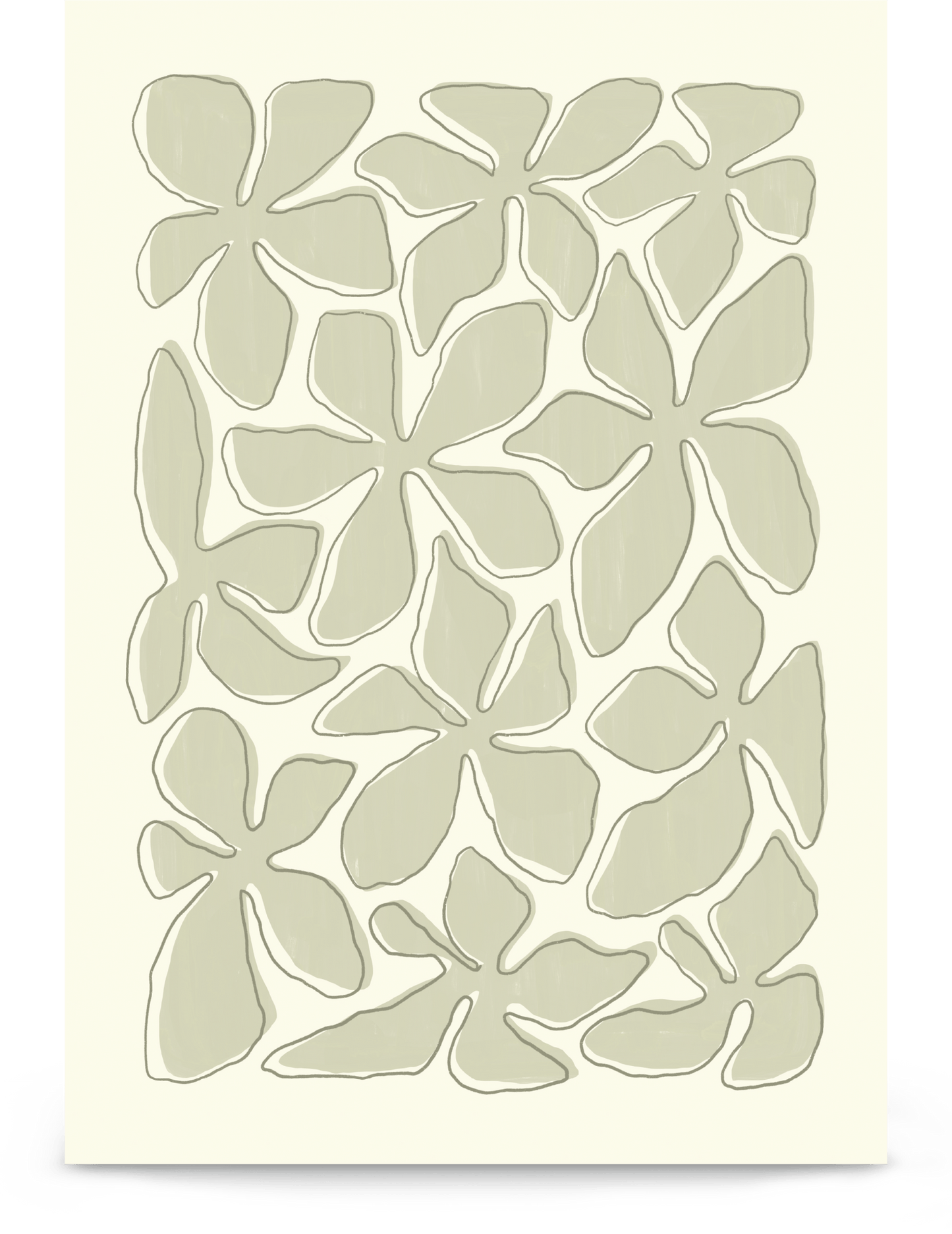 'Flower Dance - Green' 21×30 cm Fine Art Print with No Frame - Spilt Art by Melbourne Artist Eryn Levey