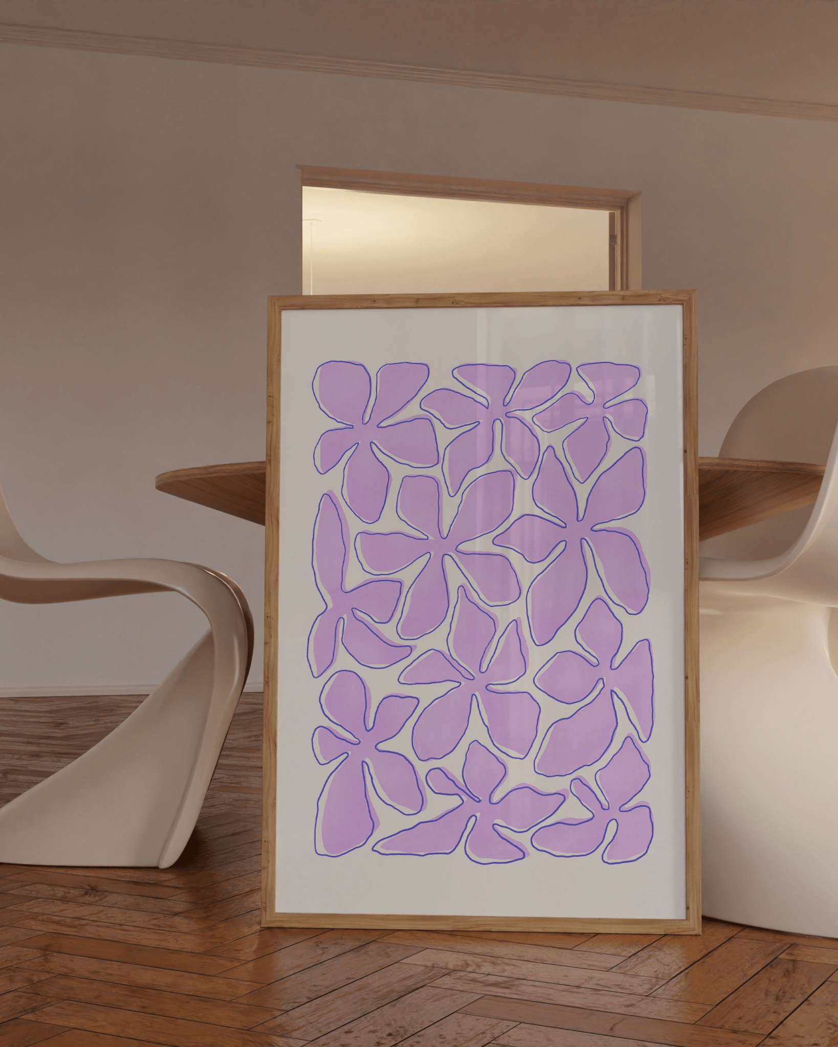 'Flower Dance - Pink' 21×30 cm Fine Art Print with No Frame - Spilt Art by Melbourne Artist Eryn Levey