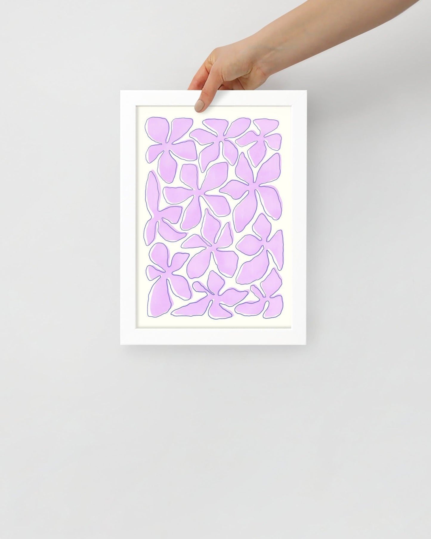 'Flower Dance - Pink' 21×30 cm Fine Art Print with White Frame - Spilt Art by Melbourne Artist Eryn Levey