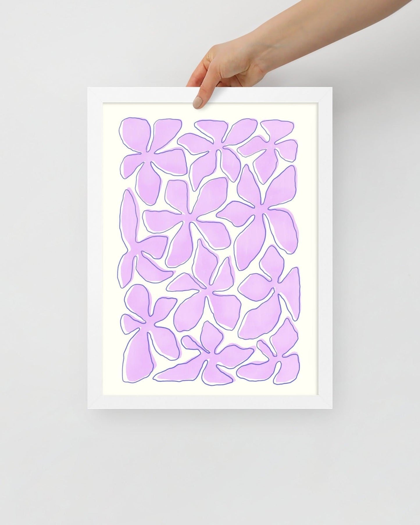 'Flower Dance - Pink' 30×40 cm Fine Art Print with White Frame - Spilt Art by Melbourne Artist Eryn Levey