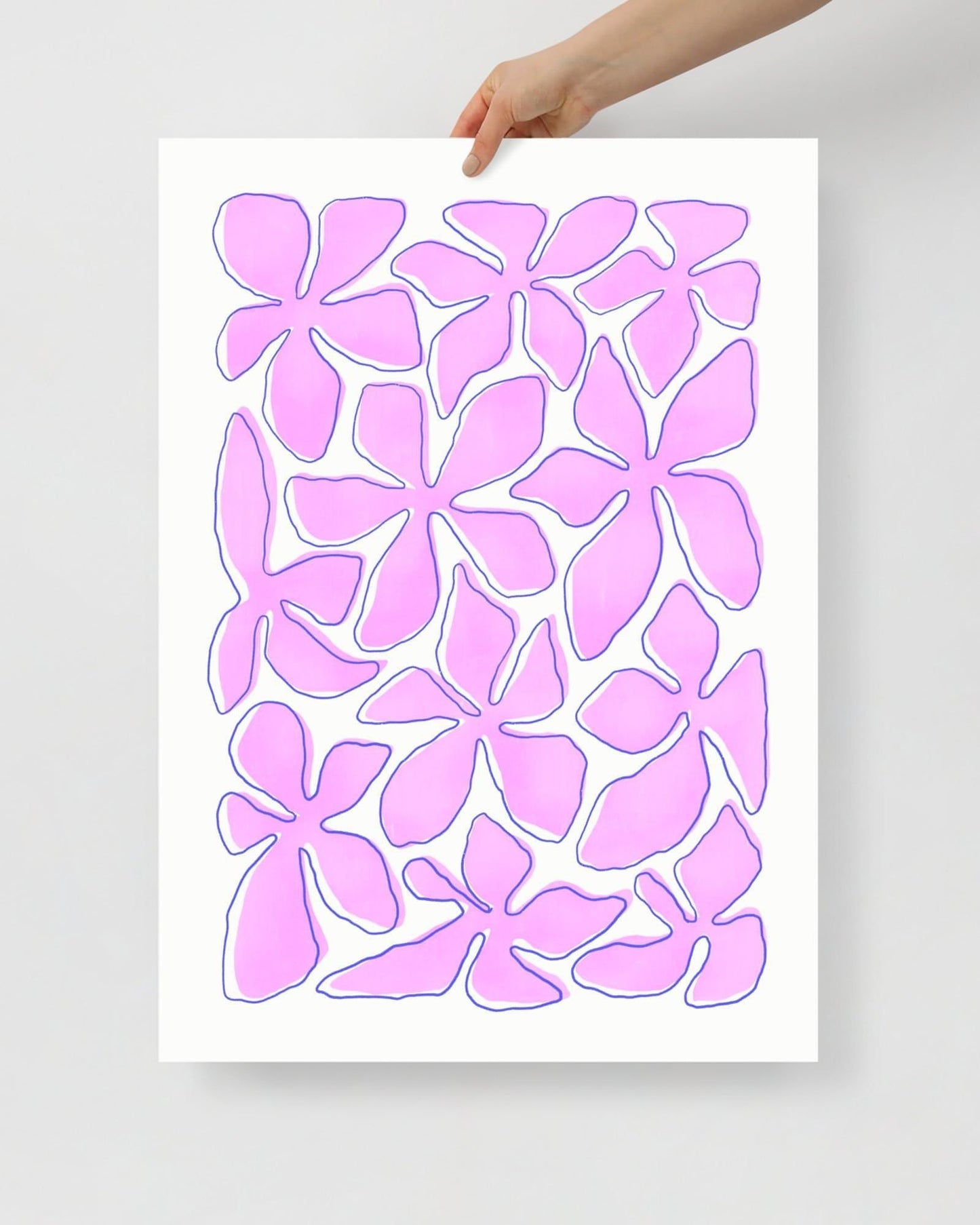 'Flower Dance - Pink' 50×70 cm Fine Art Print with No Frame - Spilt Art by Melbourne Artist Eryn Levey