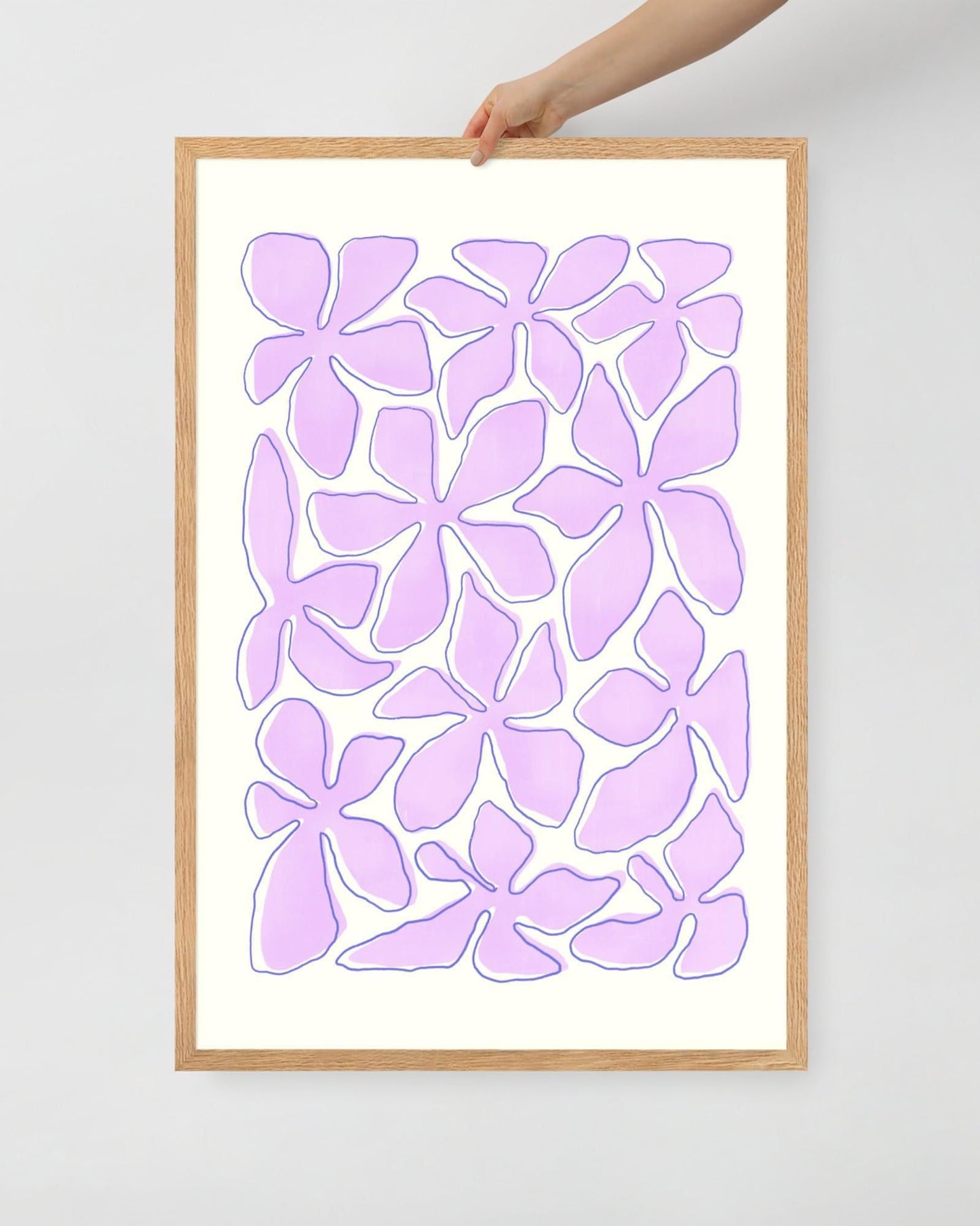 'Flower Dance - Pink' 61×91 cm Fine Art Print with Oak Frame - Spilt Art by Melbourne Artist Eryn Levey