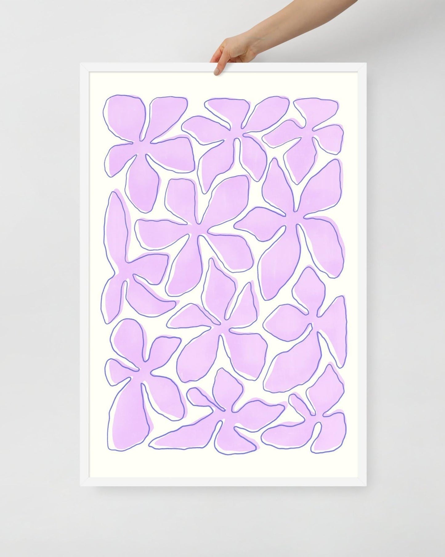 'Flower Dance - Pink' 61×91 cm Fine Art Print with White Frame - Spilt Art by Melbourne Artist Eryn Levey