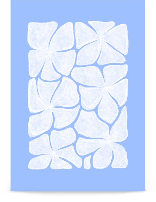 'Puzzled - Blue' 21×30 cm Fine Art Print with No Frame - Spilt Art by Melbourne Artist Eryn Levey