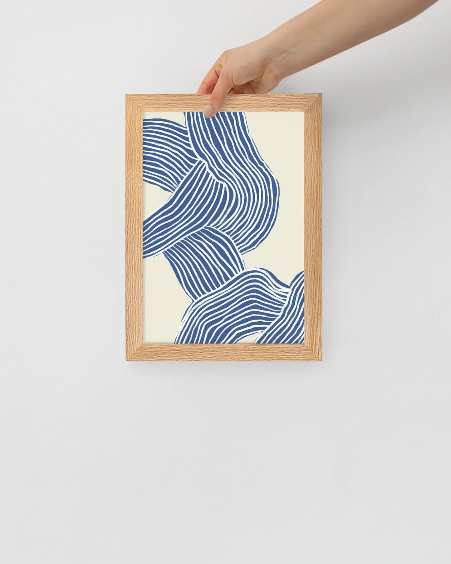 'Tenseless - Blue' 21×30 cm Fine Art Print with Oak Frame - Spilt Art by Melbourne Artist Eryn Levey