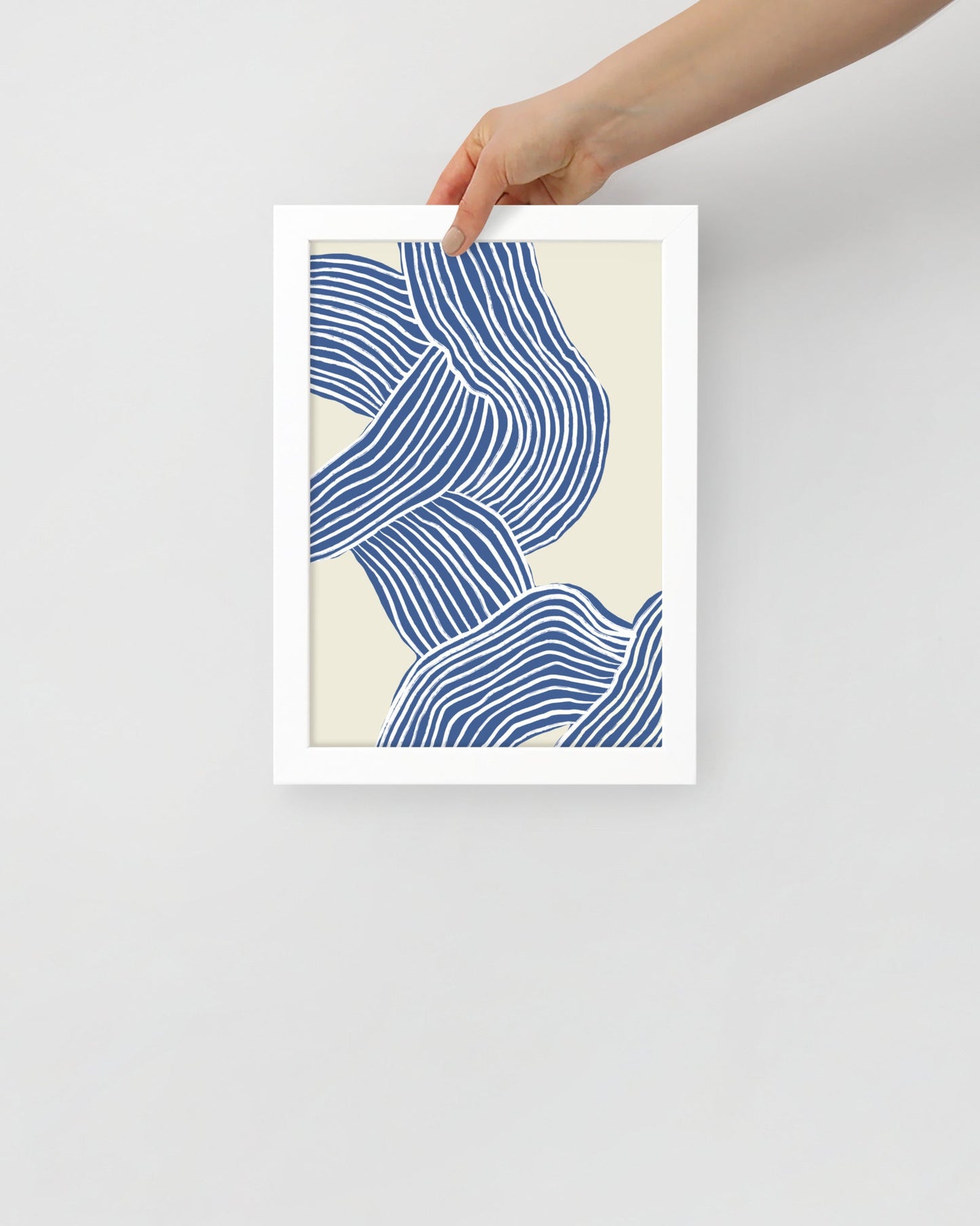 'Tenseless - Blue' 21×30 cm Fine Art Print with White Frame - Spilt Art by Melbourne Artist Eryn Levey