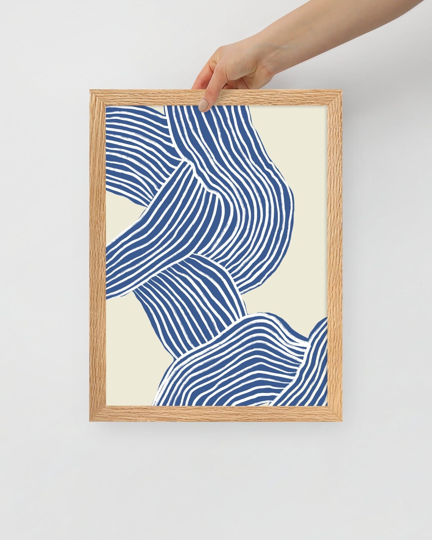 'Tenseless - Blue' 30×40 cm Fine Art Print with Oak Frame - Spilt Art by Melbourne Artist Eryn Levey