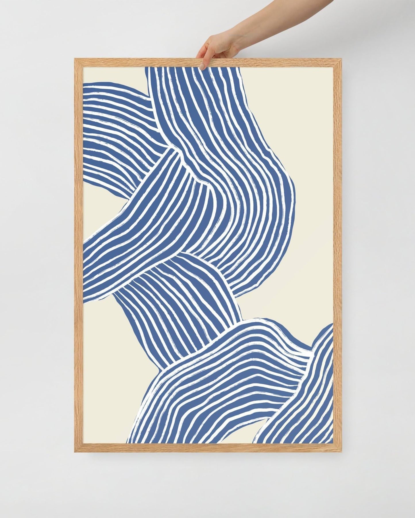 'Tenseless - Blue' 61×91 cm Fine Art Print with Oak Frame - Spilt Art by Melbourne Artist Eryn Levey