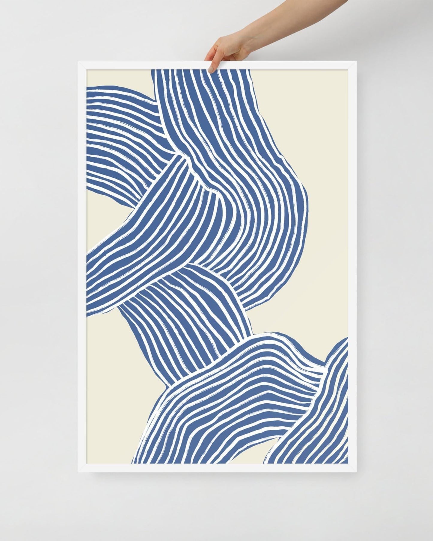 'Tenseless - Blue' 61×91 cm Fine Art Print with White Frame - Spilt Art by Melbourne Artist Eryn Levey
