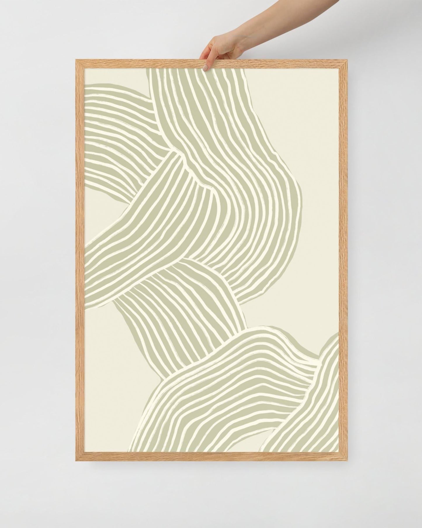 'Tenseless - Green' 61×91 cm Fine Art Print with Oak Frame - Spilt Art by Melbourne Artist Eryn Levey