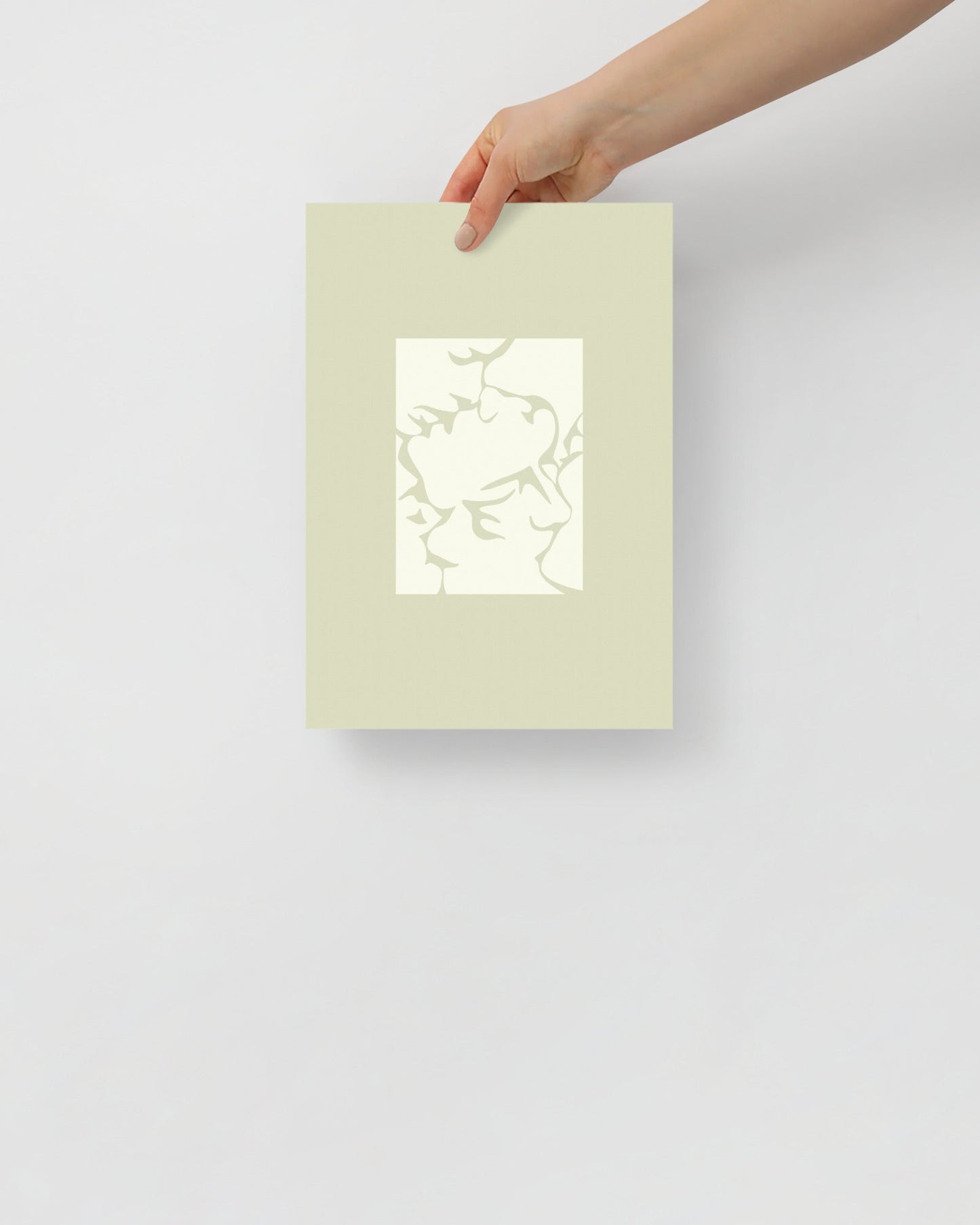 'Three Kisses - Green' 21×30 cm Fine Art Print with No Frame - Spilt Art by Melbourne Artist Eryn Levey