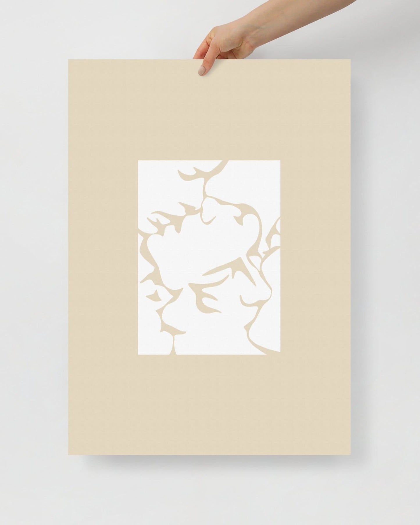 'Three Kisses - Natural' 50×70 cm Fine Art Print with No Frame - Spilt Art by Melbourne Artist Eryn Levey