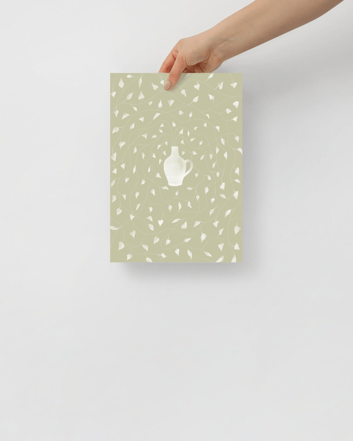 'Vase - Green' 21×30 cm Fine Art Print with No Frame - Spilt Art by Melbourne Artist Eryn Levey