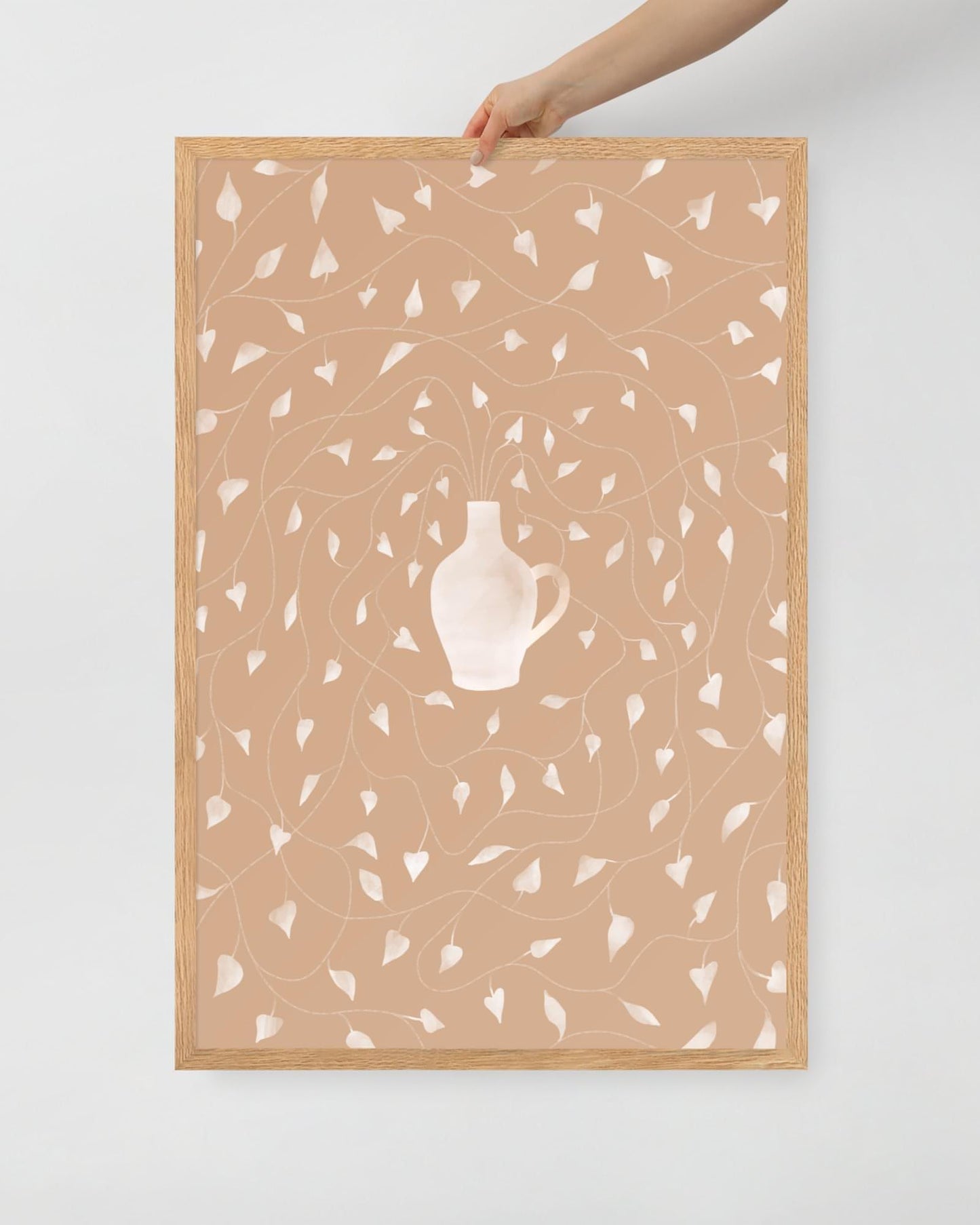 'Vase - Pink' 61×91 cm Fine Art Print with Oak Frame - Spilt Art by Melbourne Artist Eryn Levey