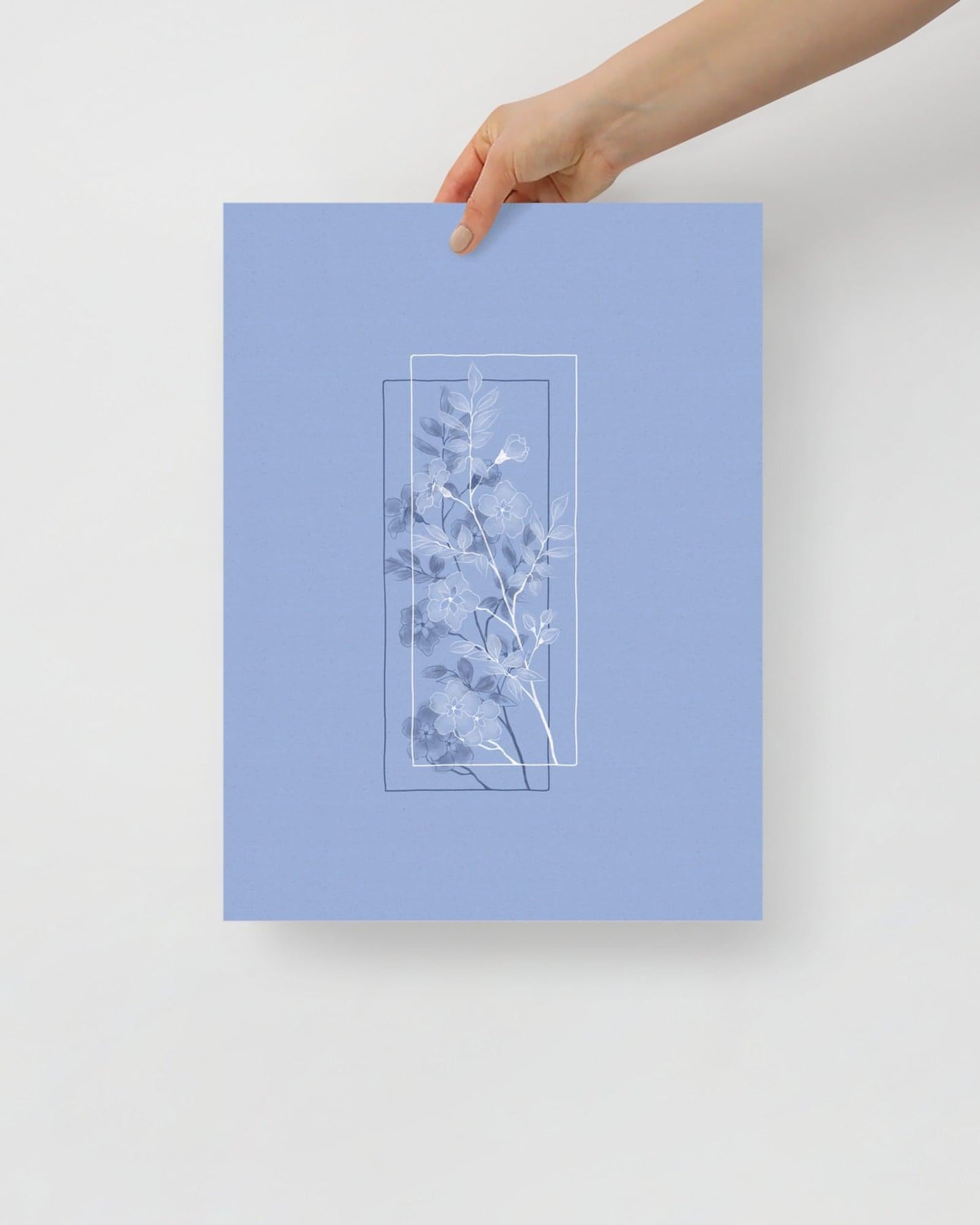 'Window Flower - Blue' 30×40 cm Fine Art Print with No Frame - Spilt Art by Melbourne Artist Eryn Levey